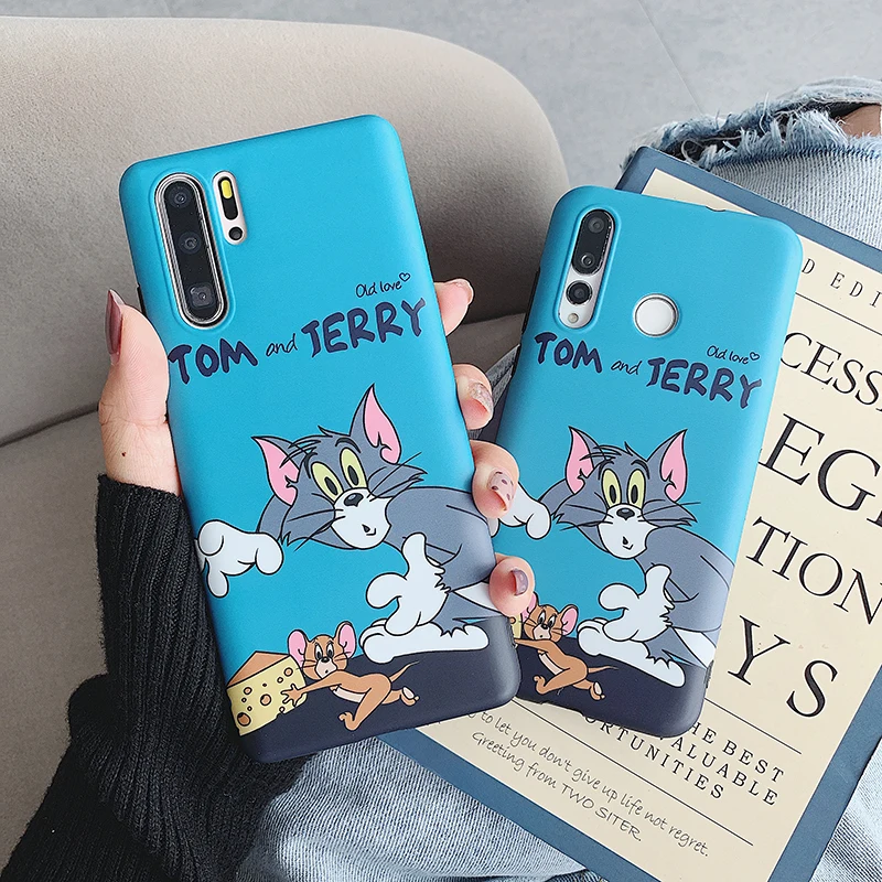 Чехлы для huawei P20 P30 Mate10 20 Pro Lite мультяшная мышь и кошка матовый мягкий чехол для Honor 9 10 20 20Pro 20i Nova 3 3i 4