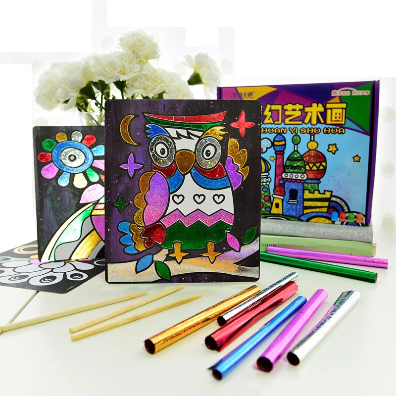 

New Magic Art Stickers Drawing Book Kids Animal Drawing Crafts Toy Baby Educational Doodle Painting Board Coloring Drawing Toys