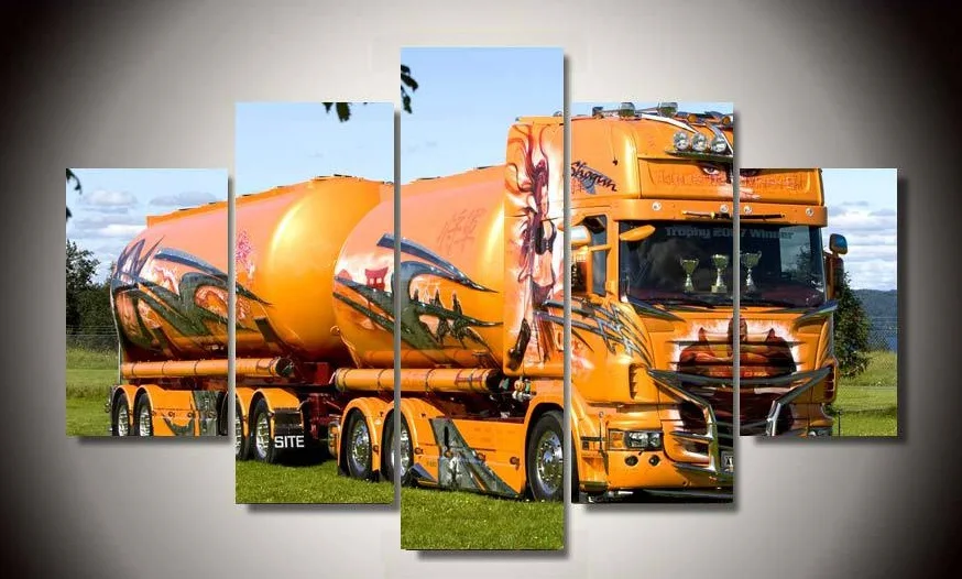 Без рамки печатные 5 шт. Mack грузовик картина домашний декор комнаты холст картины