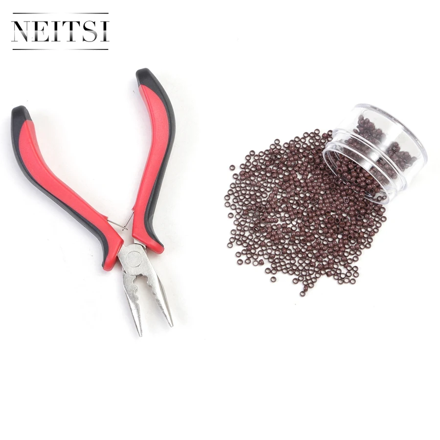 Neitsi 500 бусин нанокольца с плоскогубцами для наращивания волос|nano ring|rings for hair