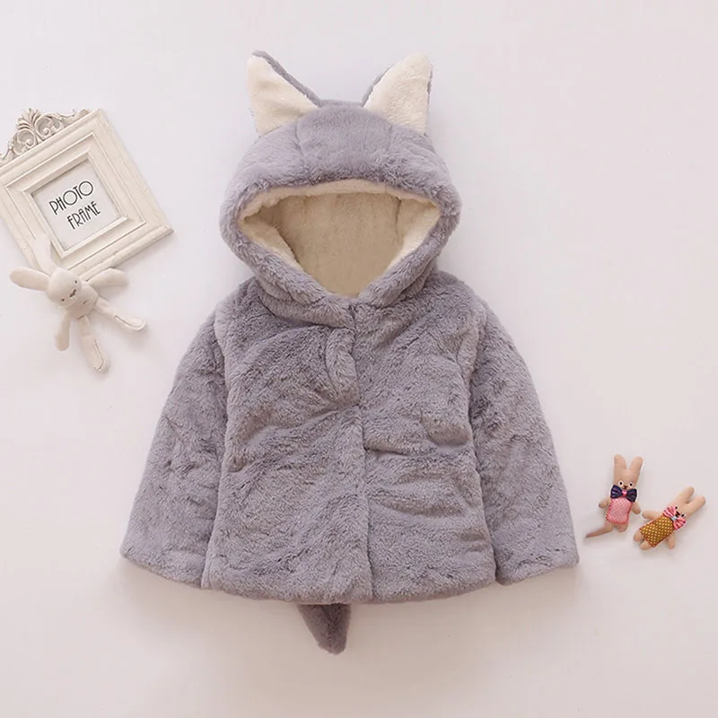 3 вида цветов Одежда для маленьких девочек пальто с капюшоном и ушками детей
