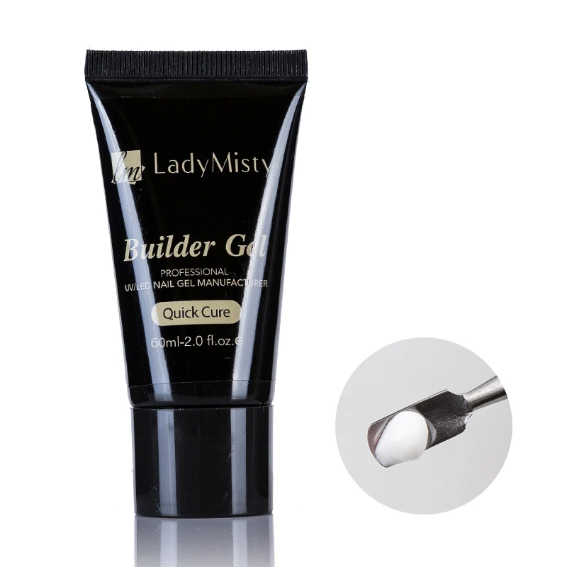 60ml Pure White Ladymisty, 60 мл, полигель для ногтей, акриловый, французский набор, замачивается, УФ, желе, прозрачный гель, гель для наращивания ногтей, кончики для наращивания ногтей, форма для ногтей - Цвет: 60ml Pure White