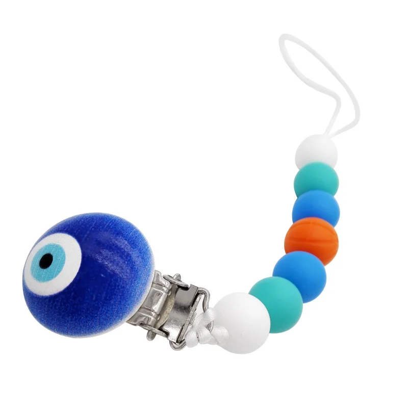 Newborn Baby Silicone Teething Pacifier Clips With Safe ABS Beads Chain Holder For Nipples Chew Toys High Quality | Мать и ребенок