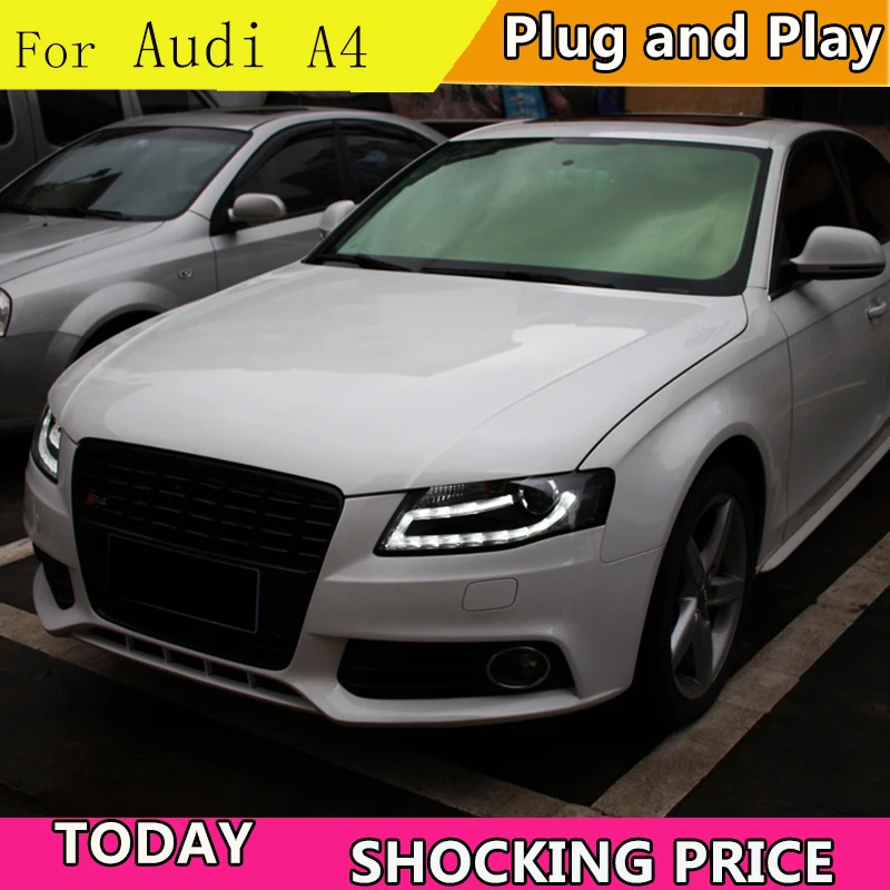 Автомобильная фара doxa для Audi A4 2009-2012 светодиодные фары DRL ходовые огни Bi-Xenon Beam