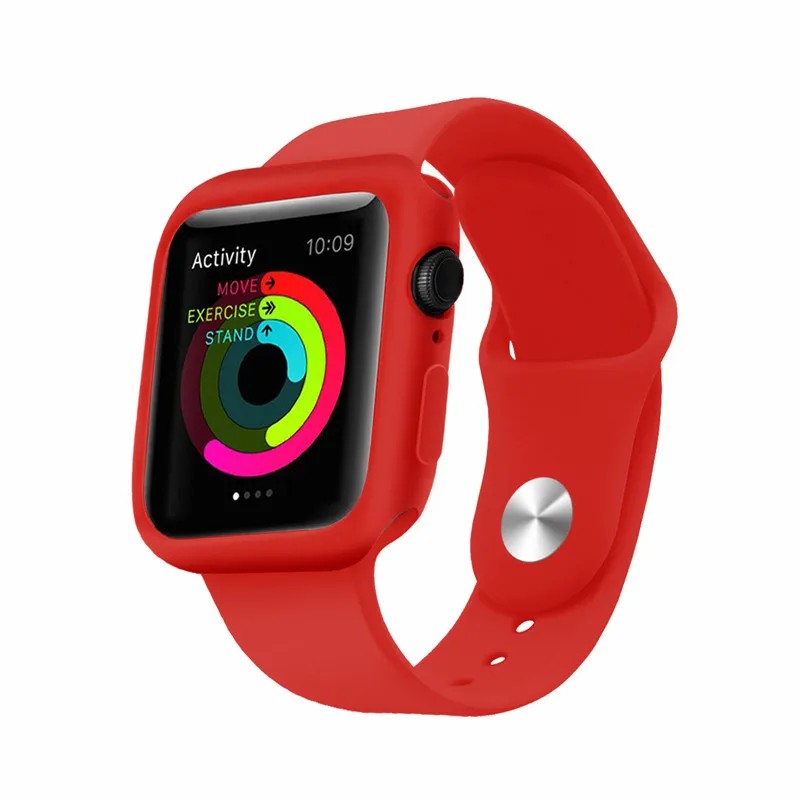ТПУ protectiver чехол и ремешок 2 в 1 костюм для наручных часов Apple Watch, версии 4 44/40 мм браслет для наручных часов iWatch серии 3/2/1 42/38 мм