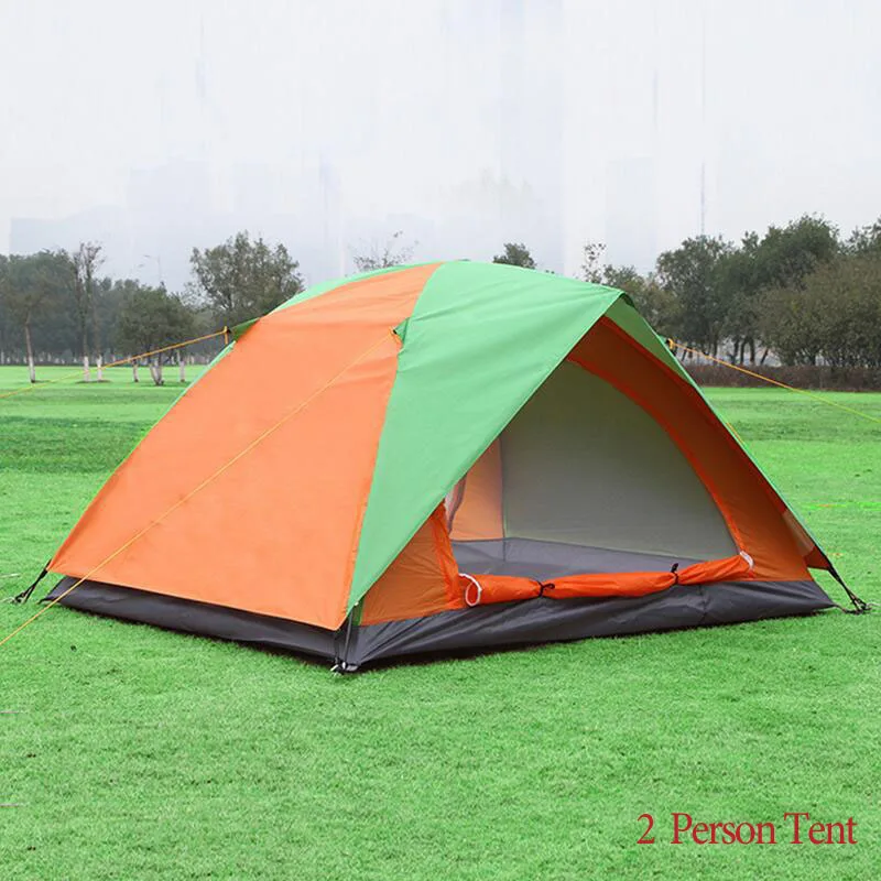 Туристическая двухслойная палатка двухдверная складная на 2 4 человек для