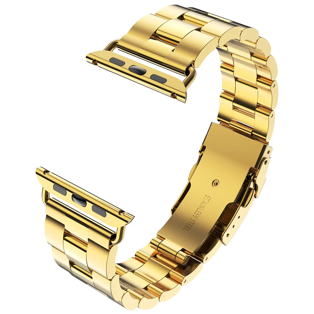 Gold Ремешок для часов Hoco с двойной страховой пряжкой серии streel для apple watch серии 4 3 2 1 браслет из нержавеющей стали для iwatch 44 мм 42 мм - Цвет ремешка: Gold