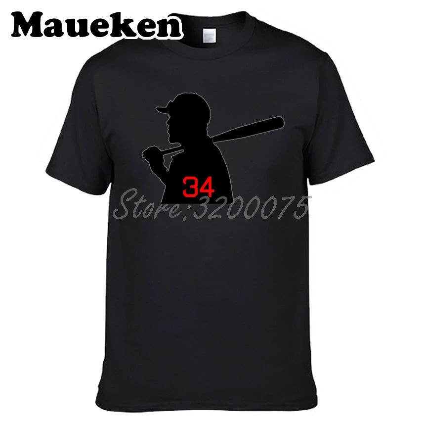 Мужская футболка с круглым вырезом Boston 34 David Ortiz Silhouette красного цвета подарок
