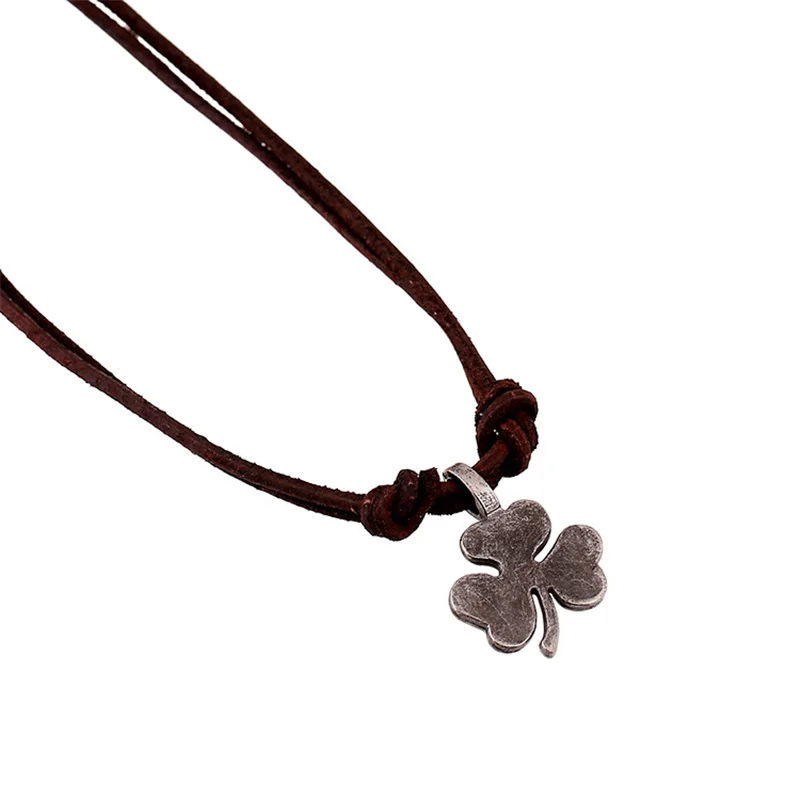 Ожерелье с подвеской в виде листьев из натуральной кожи|sweater chain|necklace womenpendant necklace |