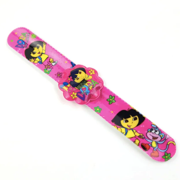 New Children Watch Cartoon Car Spider-man Ice Snow Princess Digital Watch Child Toy Patted Watch Birthday Gift Clock - Цвет: 1pc Dora