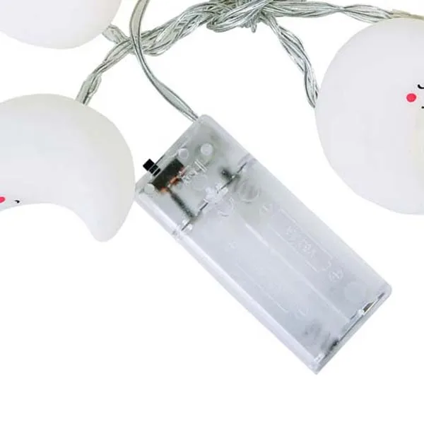 117 см 10 LED мультфильм Луна окно занавес огни гирлянда лампа Декор для вечеринки с