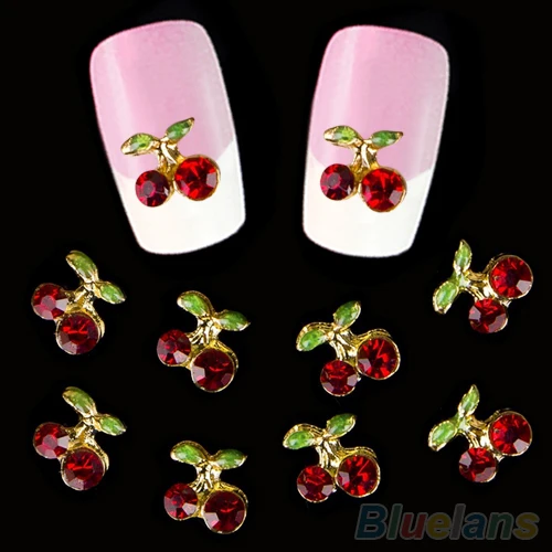 10 шт. 3D блестящие наклейки для ногтей в форме вишни|manicure nail art|nail art nailmanicure |