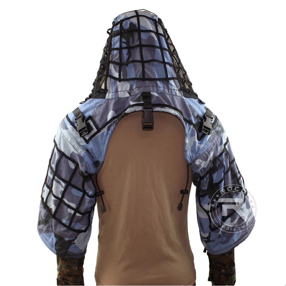 ROCOTACTICAL военный Снайпер Ghillie костюм основа легкий Ghillie капюшон Камуфляж Военный Снайпер страйкбол Ghillie куртка