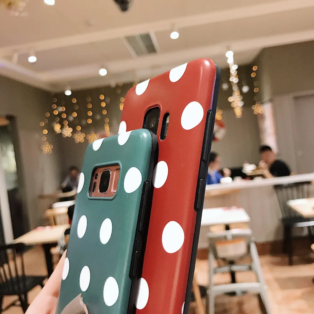 Мягкий чехол IMD в горошек с милым классическим рисунком для Samsung S9 S9Plus | Мобильные