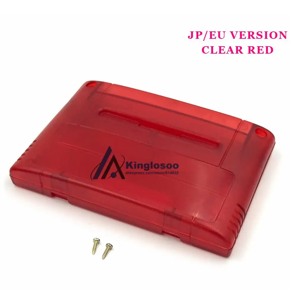 Clear red PAL японская/Европейская версия игровой вставной обогревательный патрон для nintendo SNES консоль игровая карточка корпус Чехол w/винт - Цвет: Clear red