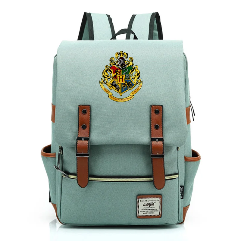 Новая школьная сумка Hufflepuff Ravenclaw Slytherin Gryffindor для мальчиков и девочек, школьные сумки для подростков, Холщовый женский рюкзак, мужской рюкзак - Цвет: 10