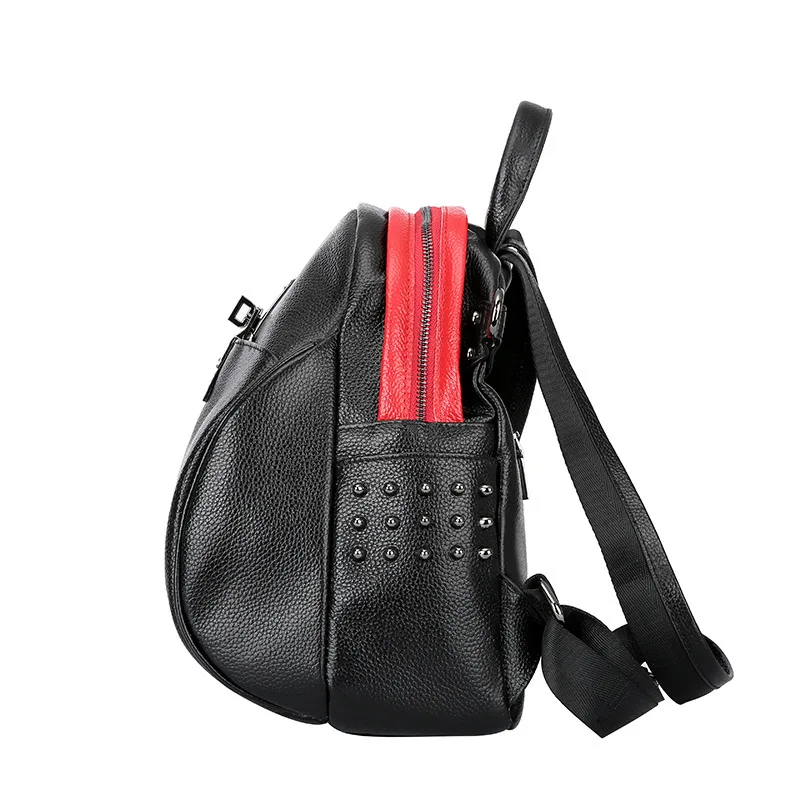 Женские Модные Пояса из натуральной кожи рюкзак дамы заклепки замок коровьей