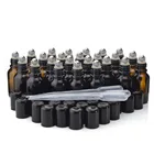 Стеклянные роликовые бутылки 15 мл, пустые янтарные эфирные масла в рулоне с шариком из нержавеющей стали для ароматерапии, 24 упаковки