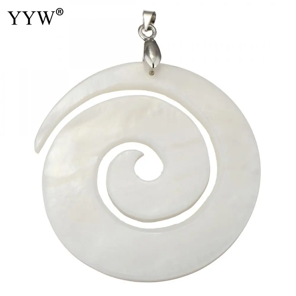 YYW винтажные подвески из натуральной белой раковины античные посеребренные в