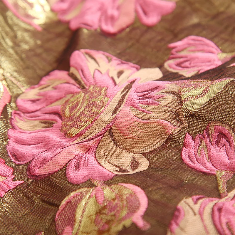 Autumn and winter band high-profile three-dimensional embossed gold yarn-dyed jacquard fabric dress blazer woven | Дом и сад