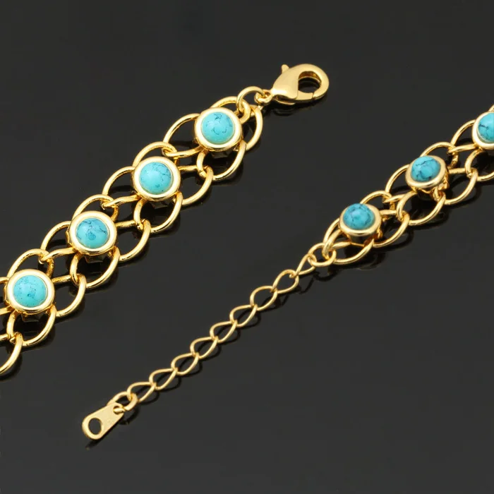 Collare Turkey Nature Stone Bracelets For Women Gold Color Blue Elegant Charm &amp Bangles Bileklik Turkish Jewelry H598 | Украшения и