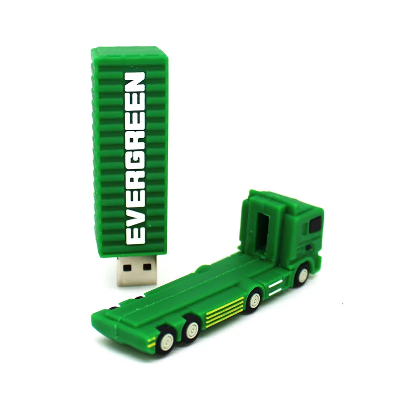 Милый мини мультяшный грузовик/контейнер Автомобильный USB флеш накопитель 128 МБ 4