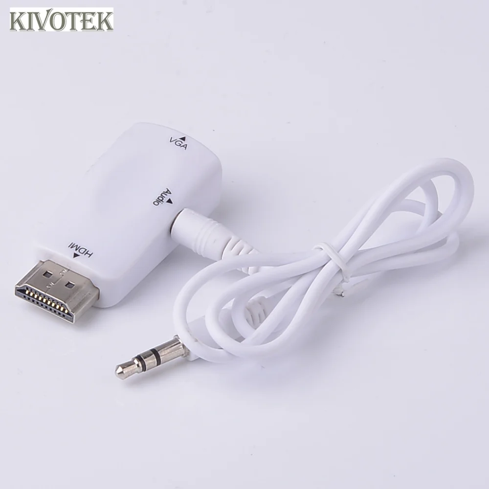 Kivotek 10 шт./лот HDMI Мужской к ПК VGA Женский адаптер полный цифровой сигнала в