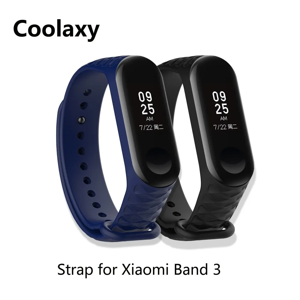 Blue Black Coolaxy браслет для Xiaomi mi Band 3 ремешок для спортивных часов Силиконовый браслет для Xiaomi mi Band 3 аксессуары браслет mi band 3 ремешок - Цвет: Blue Black