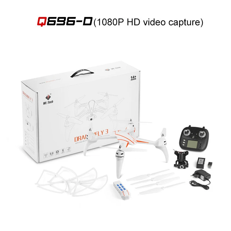 WLtoys Q696-A Q696 5,8G FPV 1080P Камера 2 карданный стабилизатор для воздуха Пресс удержания высоты RC Quadcopter Q969-E - Цвет: Q696-D 1080P