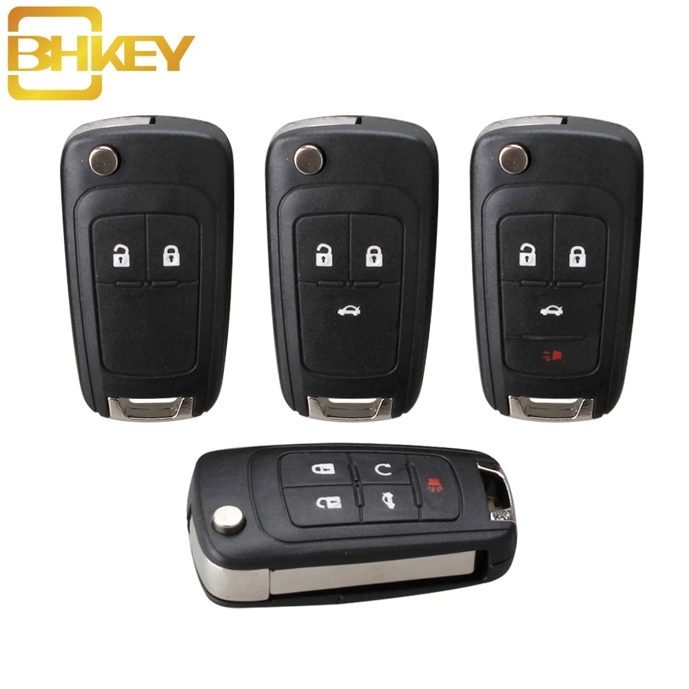 Откидной ключ BHKEY с 2/3/4/5 кнопками корпус автомобильного пульта на HU100 для Chevrolet Cruze