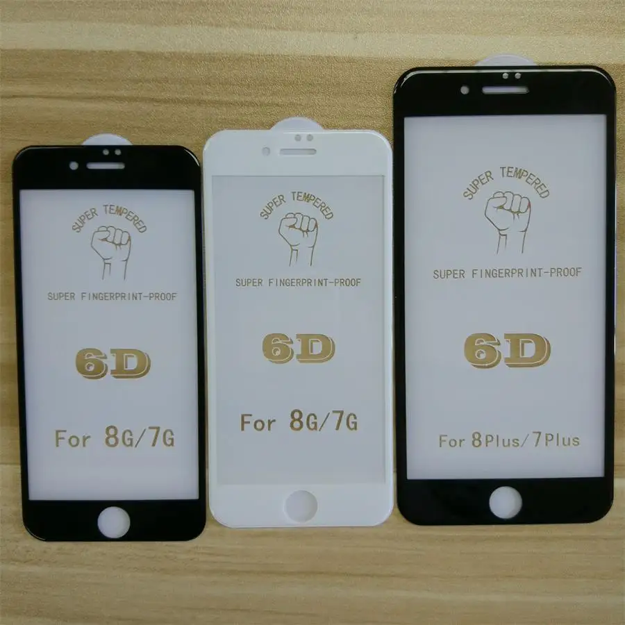 100 шт 0 3 мм 9H6D Премиум Закаленное стекло для Iphone X 8 7 6 S Plus i6 полное покрытие корпуса