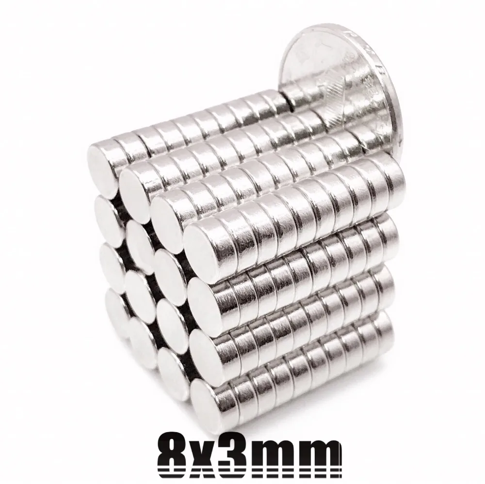 20/50/100 шт 8 мм x 3 мм 8x3 Сильный Круглый Магнит 8x3 диск 8*3 Редкоземельные неодимовые новые художественные промыслы, соединение