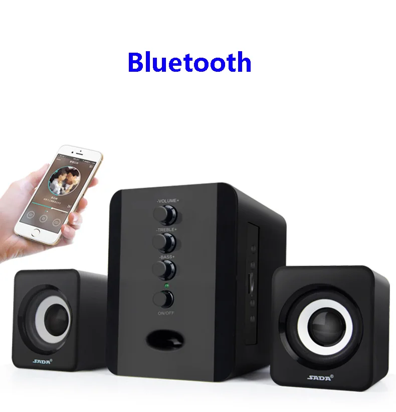 SADA D-226 Bluetooth динамик беспроводной 2,1 3 канала бас комбинация pcmp3сотовый телефон динамик s Поддержка FM TF USB 3,5 мм AUX