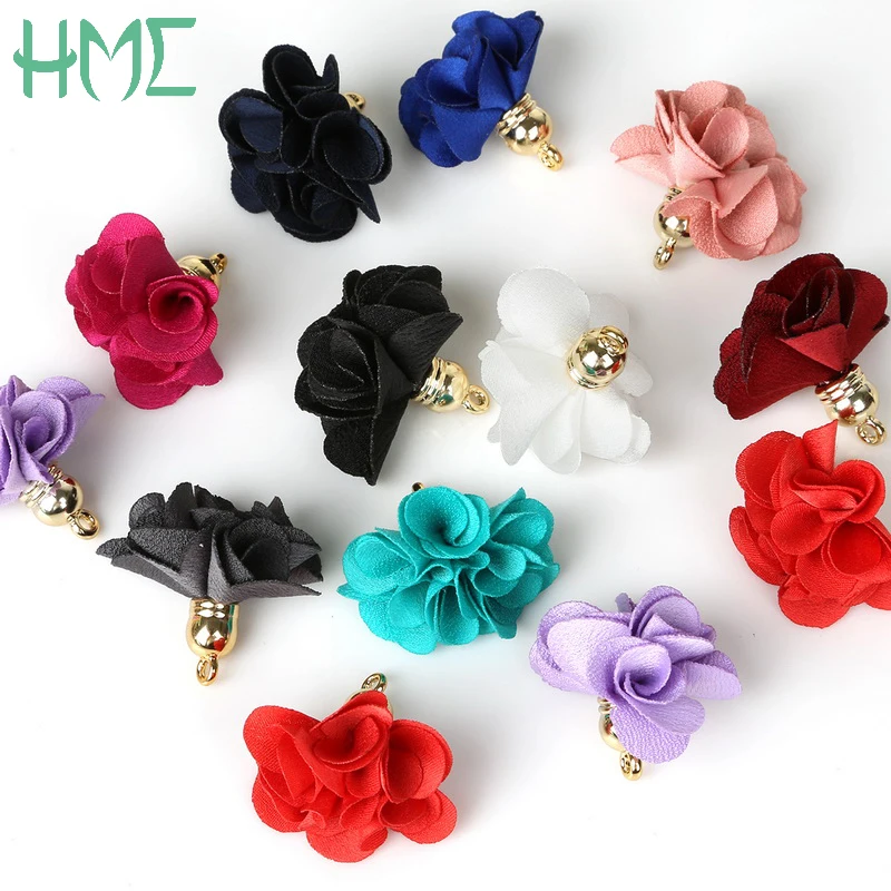 Оптовая продажа изящные золотые цветы подвески кисточки 10 цветов для брелоков