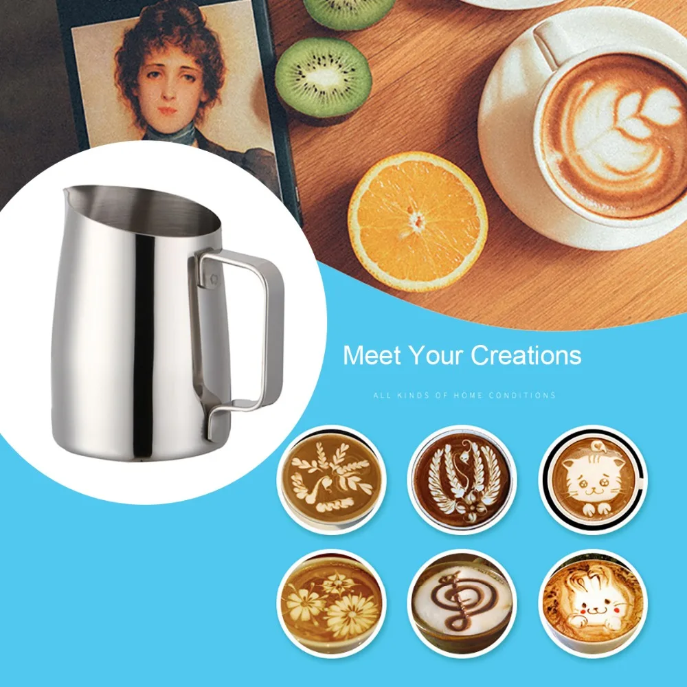 400ML Coffee Pull Cup Stainless Steel Frothing Pitcher Barista Milk Jug Frother Pot | Дом и сад