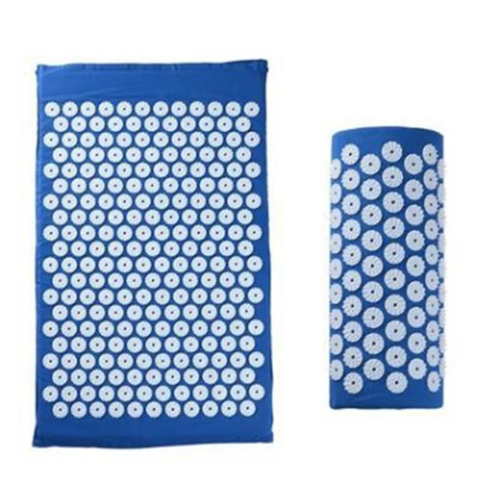 blue pillow Массажный ковер для тела, подушка для йоги, массажер для акупрессуры, облегчение стресса, голова Спайка, массажный коврик, акупрессура, Синий Фиолетовый, подушка - Цвет: blue pillow