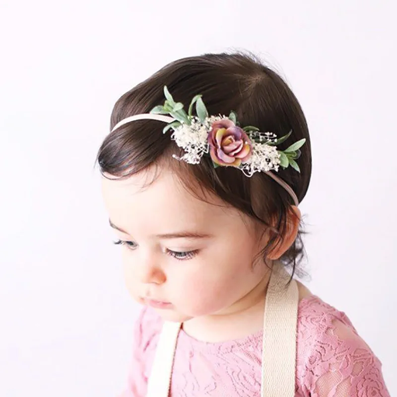 

Baby Girl Flower Headbands Newborn Tieback Elastic Headband Princess Hairband For Girls Toddler Photo Props Cute Headwear Gifts