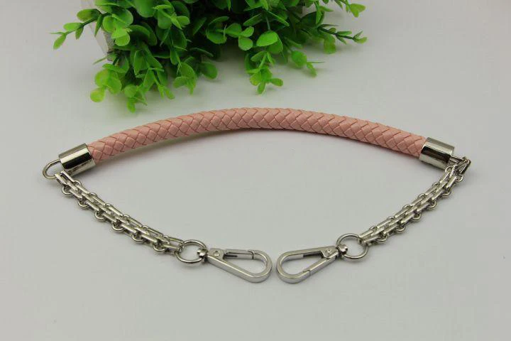 Pink DIY 50 см металлическая Серебряная цепочка сменные ремешки для сумок 18 цветов из искусственной кожи ручки для маленьких сумок, сумки аксессуары - Цвет: Pink
