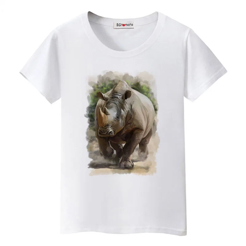 Футболка BGtomato big rhinoceros plus женская суперкрутая футболка с 3D принтом животных