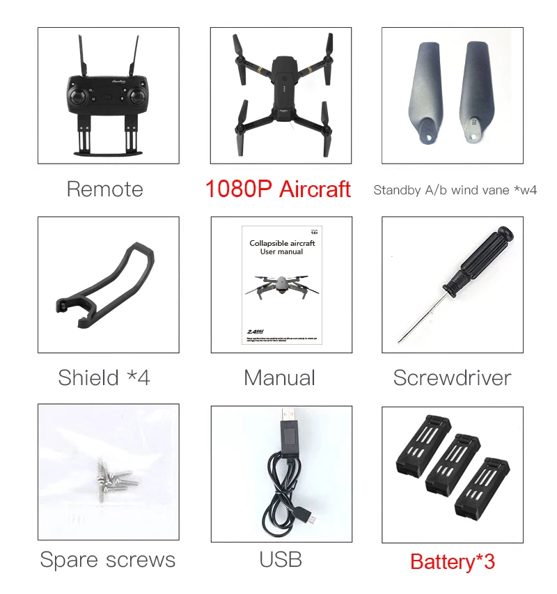 1080p 3 battery Eachine E58 wifi FPV 2MP широкоугольная HD камера с высоким режимом удержания складной Мультикоптер RTF VS VISUO XS809HW E52 E56 - Цвет: 1080p 3 battery