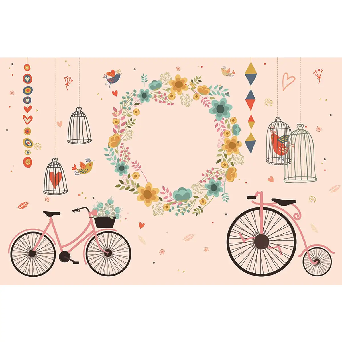 Allenjoy фотографический фон с изображением птички венка велосипеда порошок