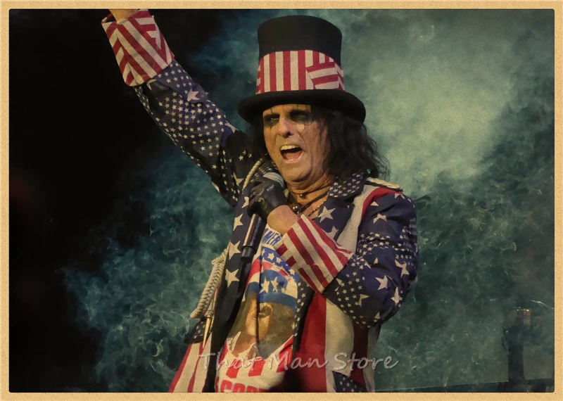 ROCK Alice Cooper retro Kraft Paper Poster vintage Wall Sticker Living Room Painting bar home pub cafe decor