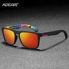 Мужские и женские Квадратные Солнцезащитные очки KDEAM, поляризационные зеркальные очки в оправе упругая краска, 17 цветов на выбор