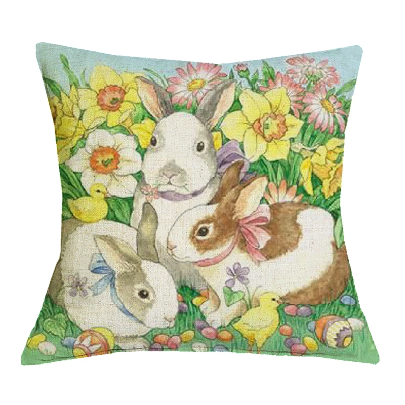 Пасхальная подушка с кроликом наволочка кровать автомобиль отель принты для