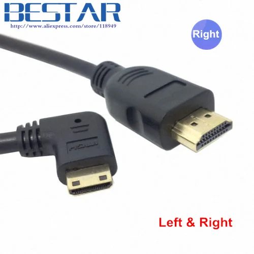 DC DV & Tablet Tf101 90 градусов левый и правый угловой тип C Mini HDMI к кабель 0 5 м|degree angle|type c to
