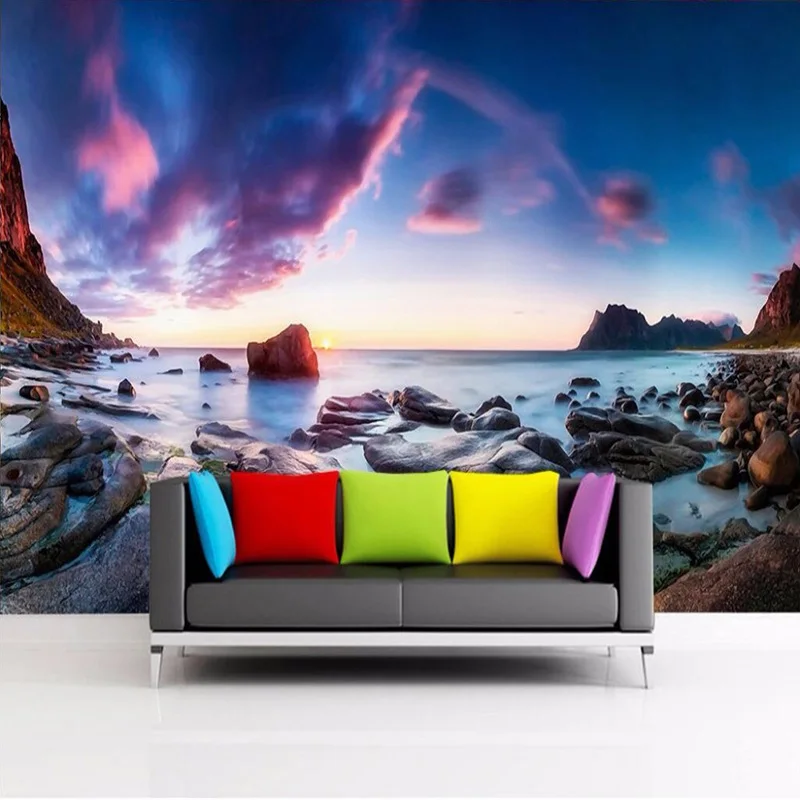 

beibehang Custom 3D Photo Wallpaper Beach Island Reef Photography Background Mural Wall Painting Living Room Sofa Wall Papers