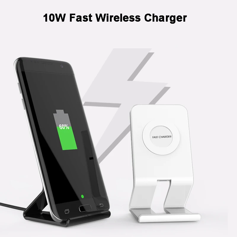 QI Fast Charge 10W Wireless Charger For Iphone Xs Iphone X Iphone 8 Charger Stand Wireless Charging Holder For Samsung S7 S8 S9