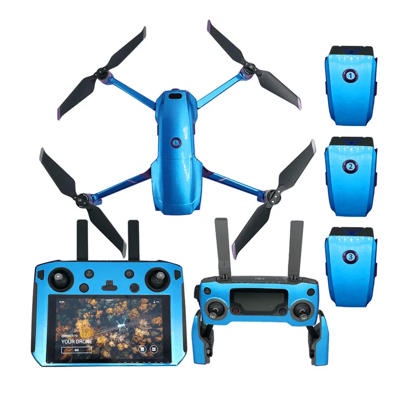 Sticker not drone Смарт-контроллер наклейка для DJI MAVIC 2 PRO Zoom Водонепроницаемый Флуоресцентный Роскошные наклейки на кожу пленка 4 батареи метки на руку - Цвет: Sticker not drone