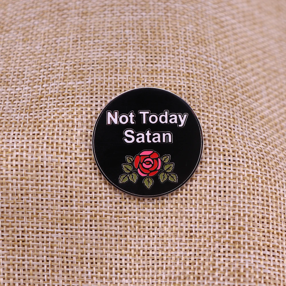 Женская Подарочная эмалированная брошь Not Today Satan кнопка | Дом и сад