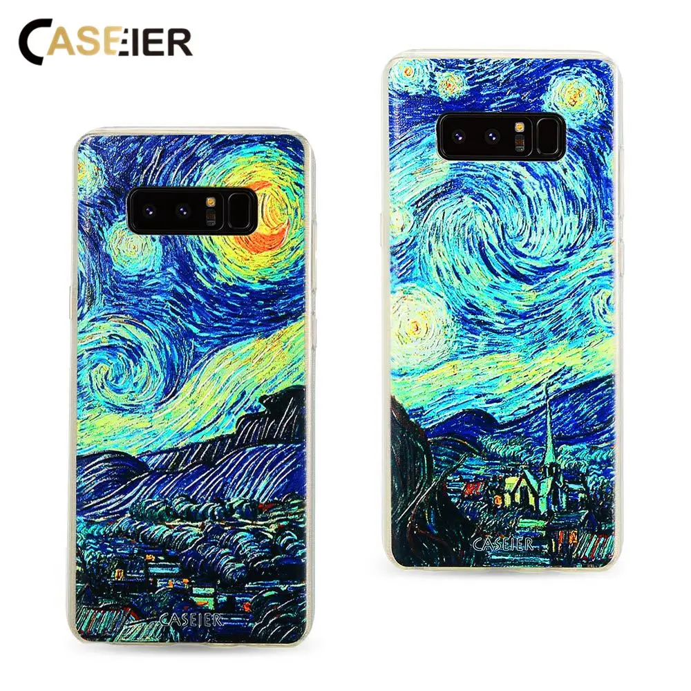 Caseier роспись чехла для телефона Samsung Galaxy S6 S7 edge S8 Plus Note 8 Чехол Ван Гог Звездная ночь